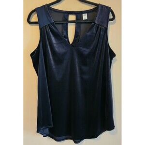 Old Navy  Black Velvet wide Strap Top Size Large, elegant, flowing